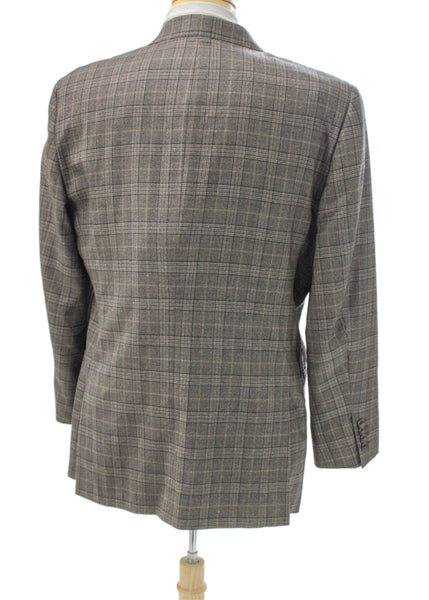 Hickey Freeman for Nordstrom Mens Blazer Gray Plaid 100% Worsted Wool Size 42