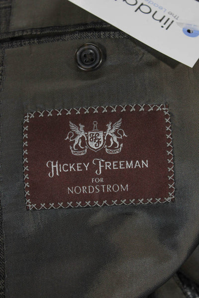 Hickey Freeman for Nordstrom Mens Blazer Gray Plaid 100% Worsted Wool Size 42