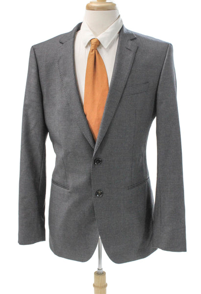 Boss Hugo Boss Men Gray Check Viscose Blazer Button Size 42