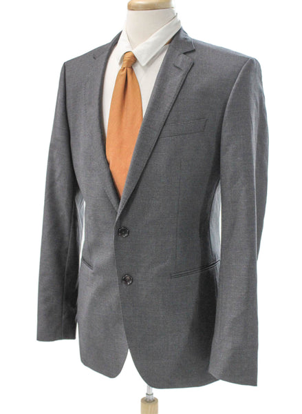 Boss Hugo Boss Men Gray Check Viscose Blazer Button Size 42