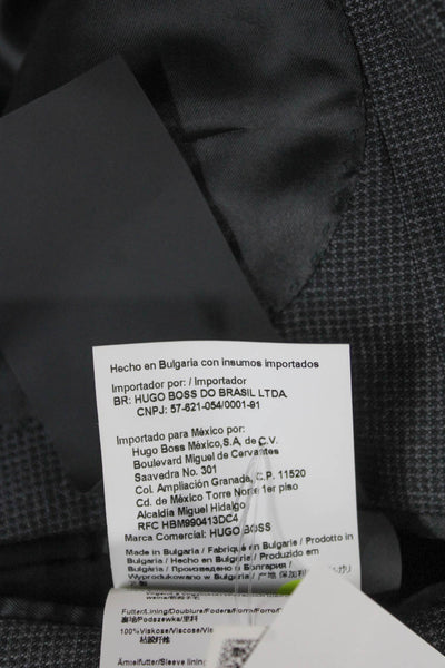 Boss Hugo Boss Men Gray Check Viscose Blazer Button Size 42