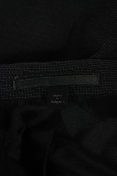 Boss Hugo Boss Men Gray Check Viscose Blazer Button Size 42