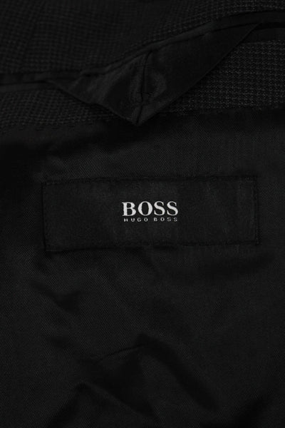Boss Hugo Boss Men Gray Check Viscose Blazer Button Size 42