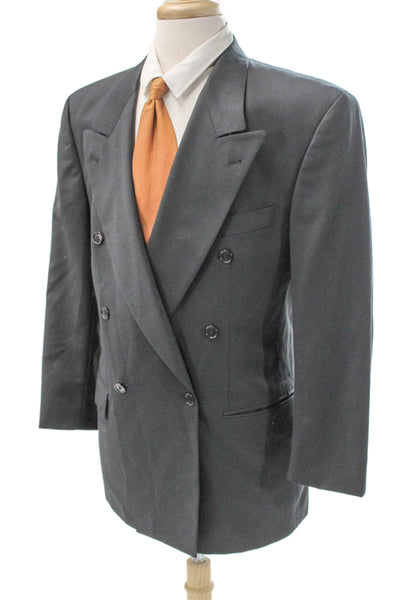 Boss Hugo Boss Mens Gray Blazer Button Solid Size 42