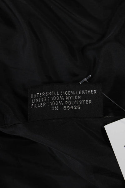 M. Julian Mens Black Leather Jacket Button Closure Size M