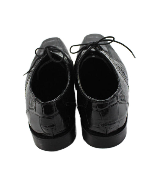 Stacy Adams Mens Patent Leather Crocodile Print Oxfords Black Size 9 Medium