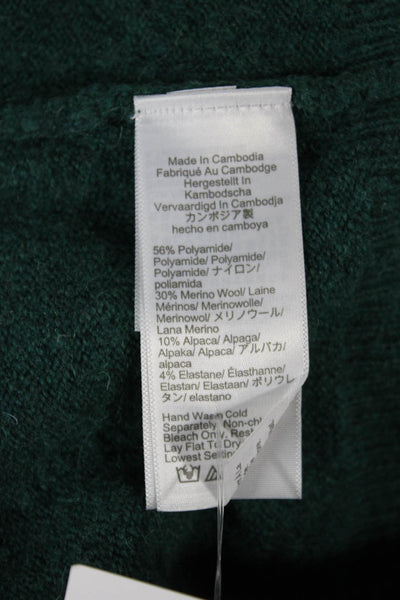 J Crew Womens Pullover Sweater Green Mock Neck Long Sleeve Size XS