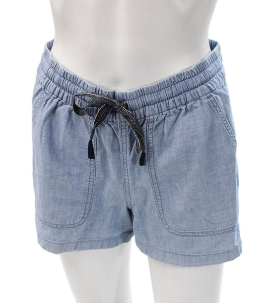 J Crew Womens Cotton Drawstring Shorts Blue Size 2XS