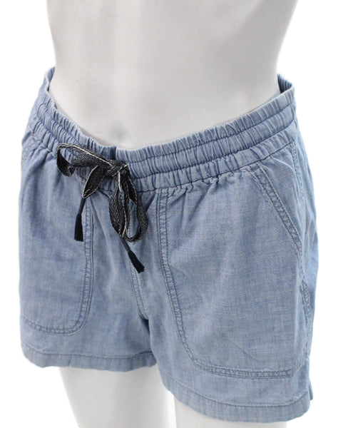 J Crew Womens Cotton Drawstring Shorts Blue Size 2XS