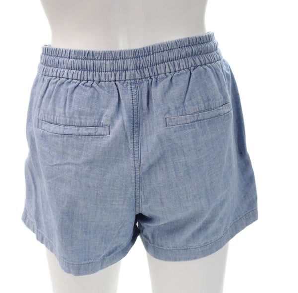 J Crew Womens Cotton Drawstring Shorts Blue Size 2XS