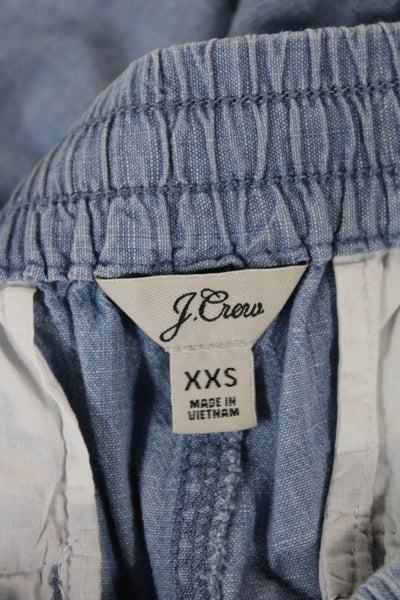 J Crew Womens Cotton Drawstring Shorts Blue Size 2XS