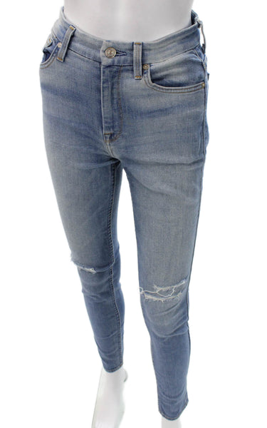 7 For All Mankind Women Skinny High Rise Blue Jeans Size 25