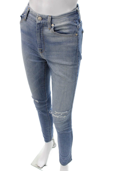 7 For All Mankind Women Skinny High Rise Blue Jeans Size 25
