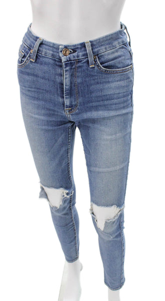 7 For All Mankind Women Skinny Blue Jeans Size 24