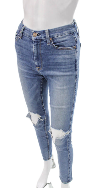 7 For All Mankind Women Skinny Blue Jeans Size 24