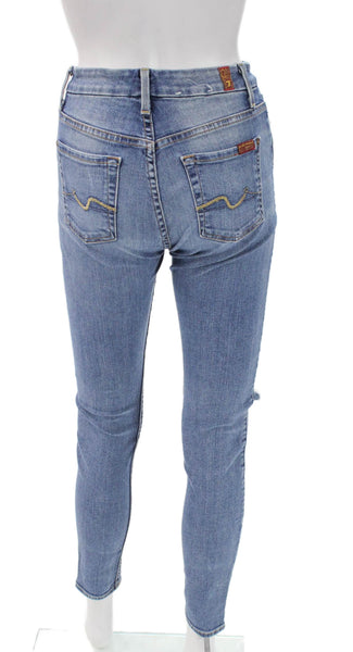 7 For All Mankind Women Skinny Blue Jeans Size 24