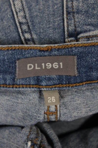 DL1961 Women Skinny Blue Jeans High Rise Button Fly Size 26