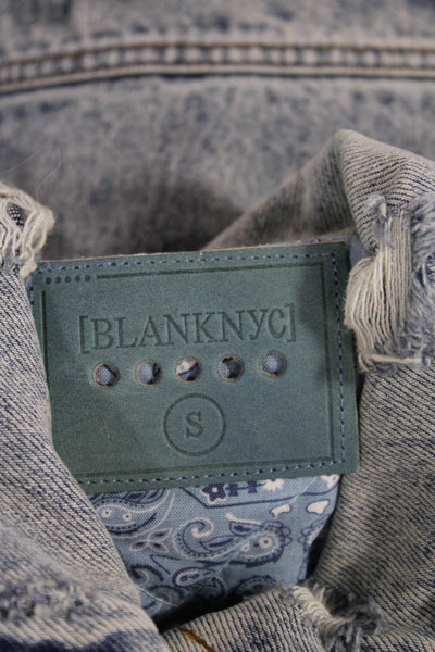 BLANKNYC Women Basic Denim Paisley Button Long Sleeve Jacket Size S