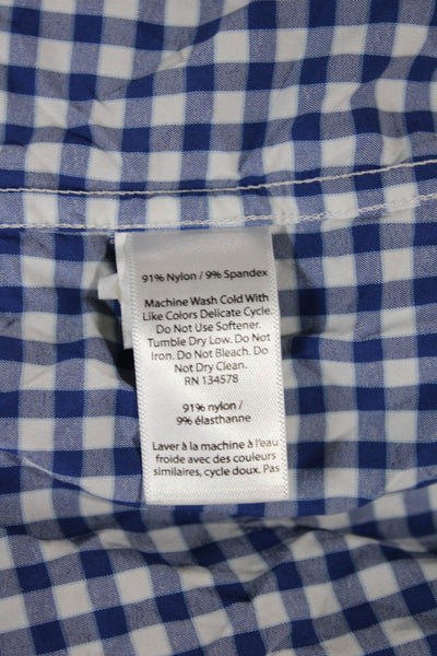Vineyard Vines Mens Blue Check Long Sleeve Button-Up Shirt Size 2XL