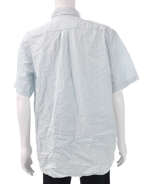Vineyard Vines Mens Collared Cotton Button-Up Shirt White Nautical Size 2XL