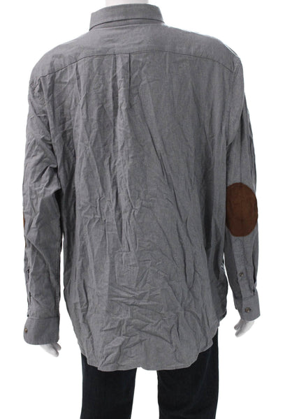 Vineyard Vines Men's Collared Long Sleeves Button Down Shirt Gray Size 2XL