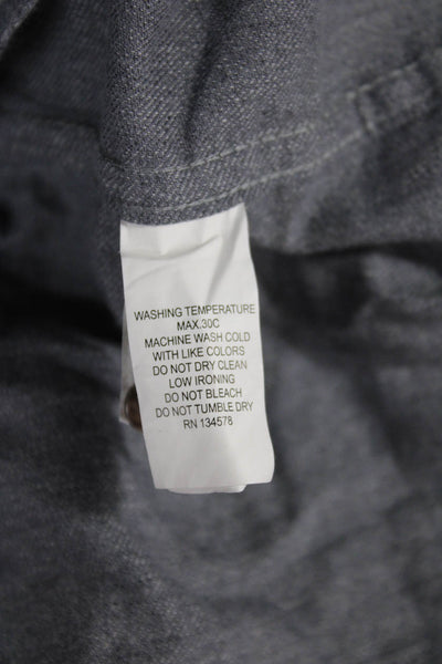 Vineyard Vines Men's Collared Long Sleeves Button Down Shirt Gray Size 2XL