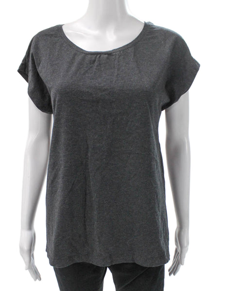 On Cloud Women Tunic T-Shirt Gray Cotton Round Neck Short Sleeve Size S