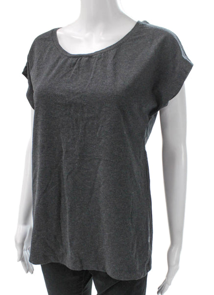 On Cloud Women Tunic T-Shirt Gray Cotton Round Neck Short Sleeve Size S