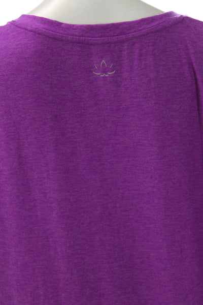 Beyond Yoga Women Basic V-Neck Short Sleeve Purple T-Shirt Size XS