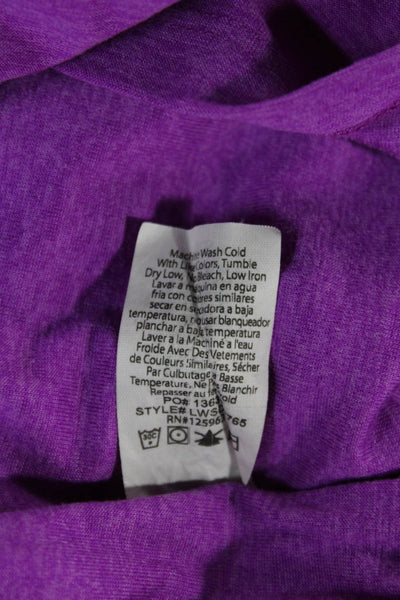 Beyond Yoga Women Basic V-Neck Short Sleeve Purple T-Shirt Size XS