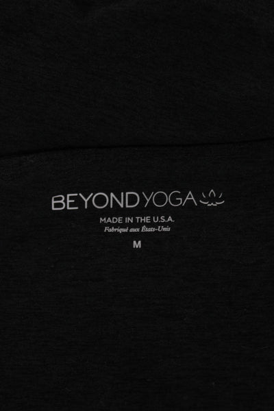 Beyond Yoga Womens Cropped Scoop Neck T-Shirt Gray Short Sleeve Size M
