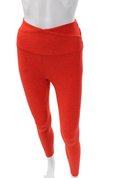 Beyond Yoga Women Red Solid Polyester Leggings Pull On Size S