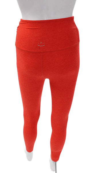Beyond Yoga Women Red Solid Polyester Leggings Pull On Size S