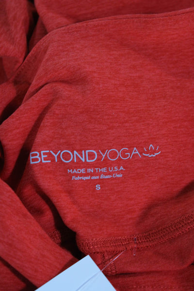 Beyond Yoga Women Red Solid Polyester Leggings Pull On Size S