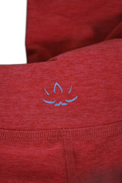 Beyond Yoga Women Red Solid Polyester Leggings Pull On Size S