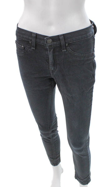 Rag & Bone Womens Skinny Jeans Black Low Rise Cotton Size 27