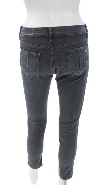Rag & Bone Womens Skinny Jeans Black Low Rise Cotton Size 27
