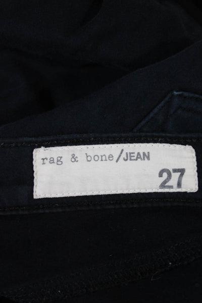 Rag & Bone Womens Skinny Jeans Black Low Rise Cotton Size 27