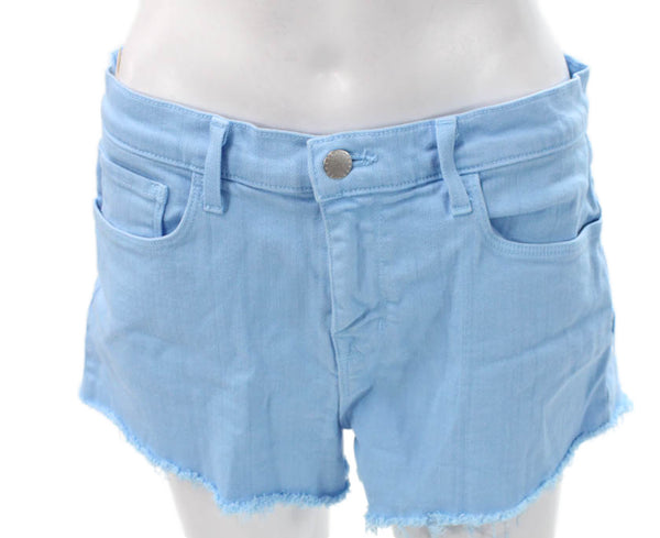 L'Agence Womens Cut-Off Blue Cotton Shorts Size 29