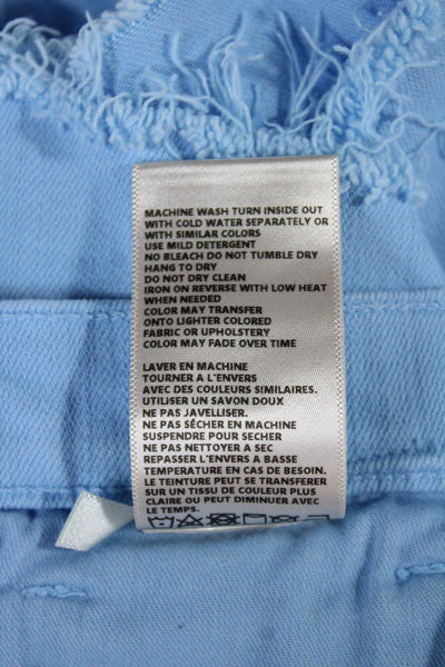 L'Agence Womens Cut-Off Blue Cotton Shorts Size 29