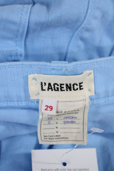 L'Agence Womens Cut-Off Blue Cotton Shorts Size 29