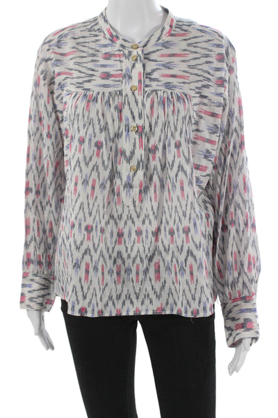Isabel Marant Etoile Womens Tunic Multicolor Geometric Long Sleeve Size 40