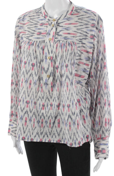 Isabel Marant Etoile Womens Tunic Multicolor Geometric Long Sleeve Size 40