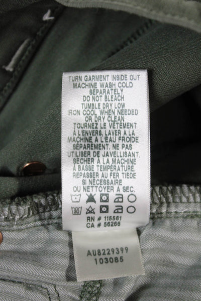 7 For All Mankind Womens Skinny Jeans Green High Rise Size 26