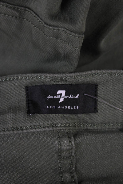 7 For All Mankind Womens Skinny Jeans Green High Rise Size 26