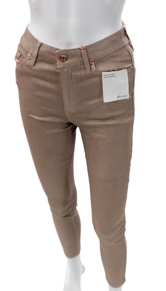 Ella Moss Women Skinny Jeans Gold Cotton Button Inseam 27 Size 26