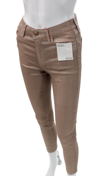 Ella Moss Women Skinny Jeans Gold Cotton Button Inseam 27 Size 26