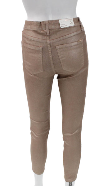 Ella Moss Women Skinny Jeans Gold Cotton Button Inseam 27 Size 26