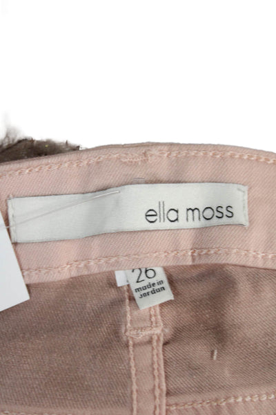 Ella Moss Women Skinny Jeans Gold Cotton Button Inseam 27 Size 26