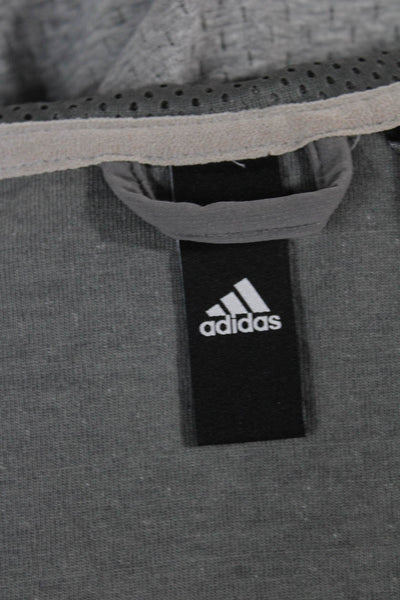 Adidas Womens Gray Geometric Zip Track Jacket Size XL
